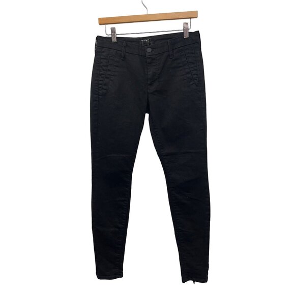Mother + Freja Welt Zip Muse Black Skinny Jeans with Ankle Zip - Picture 1 of 13